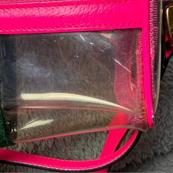 Authentic Gucci Ophidia Mini Transparent Crossbody Bag in Fluorescent Pink - Picture 6 of 15